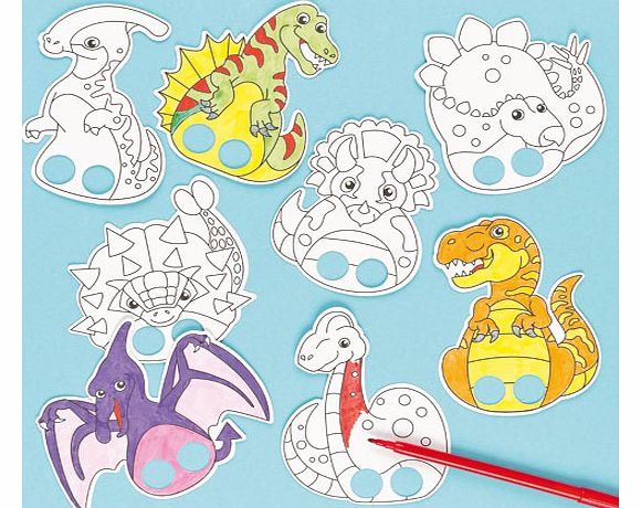 Yellow Moon Dinosaur Colour-in Finger Puppets - Pack of 24