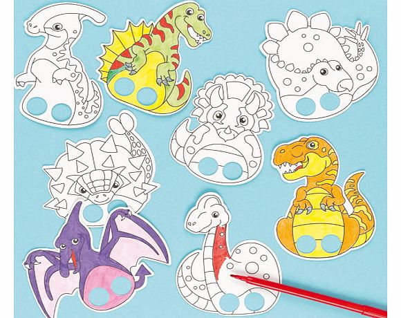 Dinosaur Colour-in Finger Puppets - Pack of 24