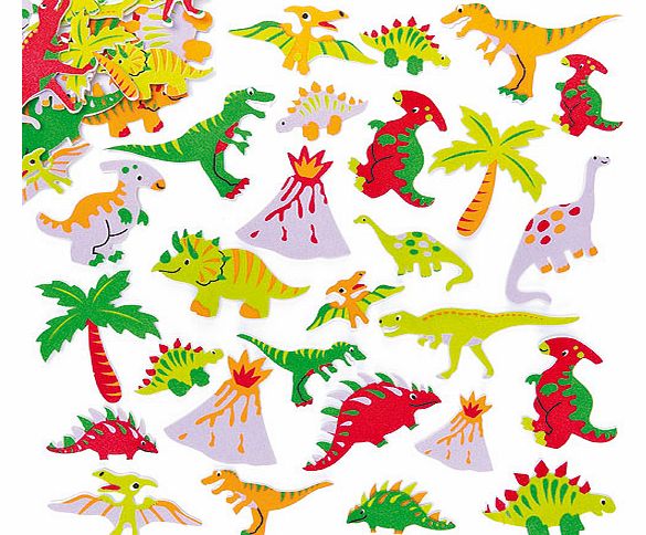 Yellow Moon Dinosaur Foam Stickers - Pack of 102