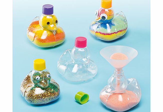 Yellow Moon Duck Sand Art Bottles - Pack of 5
