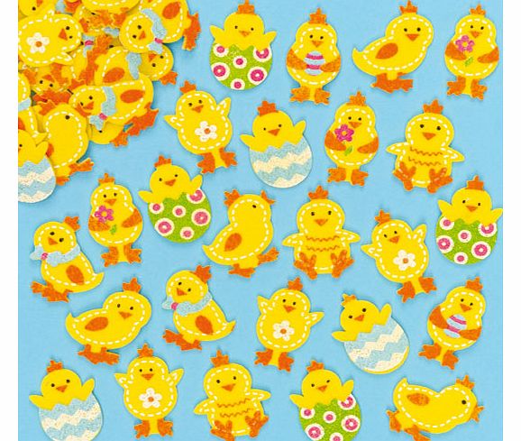 Yellow Moon Easter Chick Felt Stickers - Pack of 63