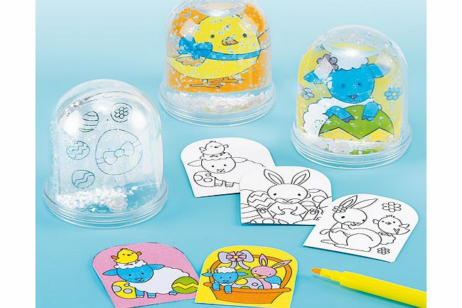 Yellow Moon Easter Colour-in Snow Globes - Pack of 4