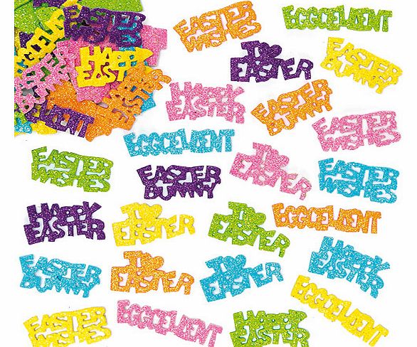 Yellow Moon Easter Greetings Glitter Foam Stickers - Pack of