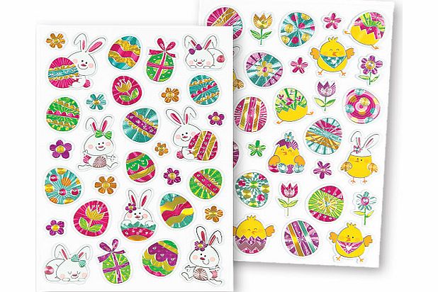 Easter Holographic Sparkle Stickers - Pack of 60