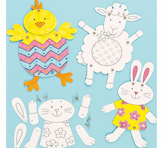 Yellow Moon Easter Jointed Characters - Pack of 6