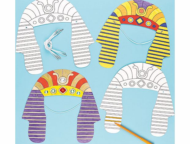 Yellow Moon Egyptian Colour-in Headdress - Pack of 6