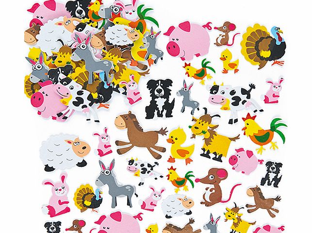Yellow Moon Farm Animal Foam Stickers - Pack of 96