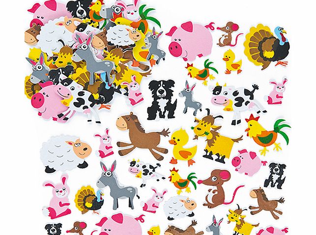 Farm Animal Foam Stickers - Pack of 96