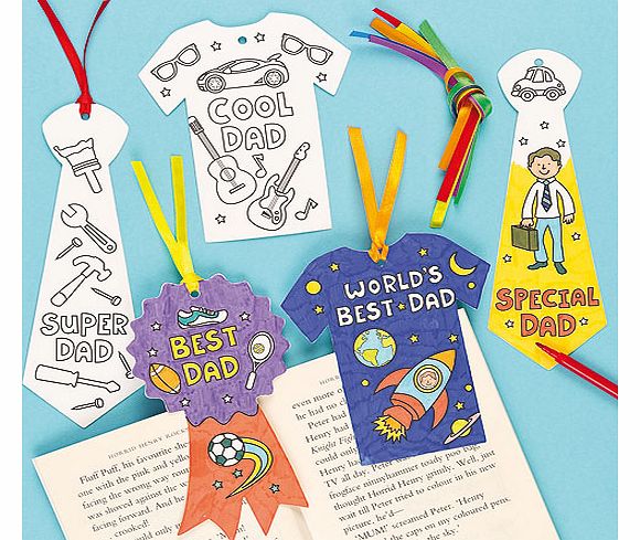 Fathers Day Colour-in Bookmarks - Pack of 12