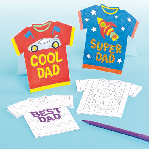 Yellow Moon Fathers Day T-Shirt Cards - Pack of 8