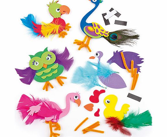 Yellow Moon Feathered Friends Foam Magnet Kits - Pack of 6