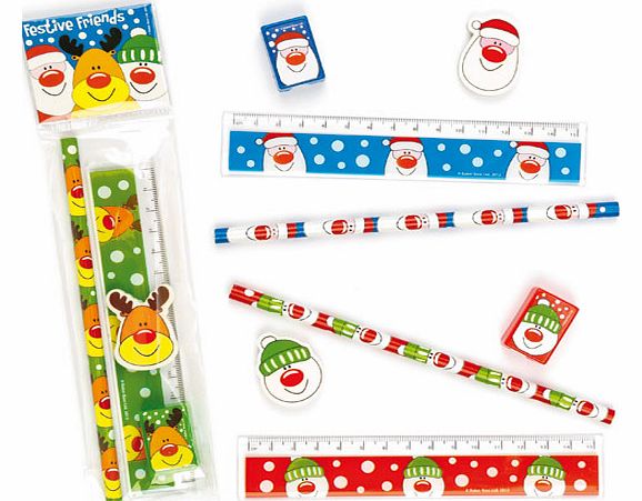 Festive Friends 4-Piece Stationery Sets - Per 3