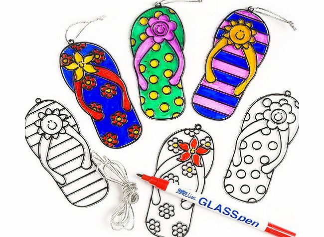 Yellow Moon Flip-Flop Suncatcher Hanging Decorations - Pack
