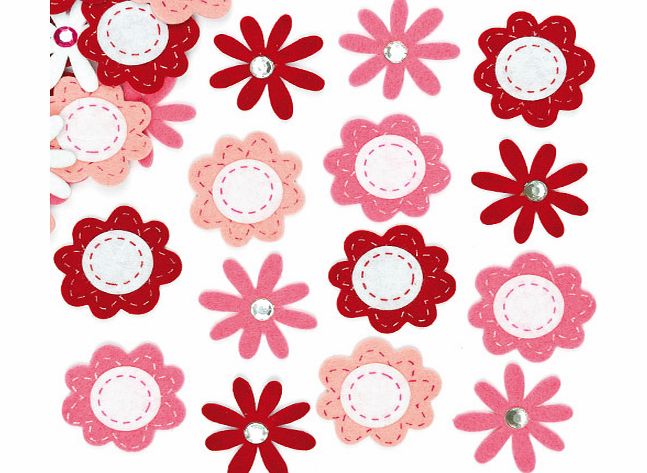 Flower Felt Stickers - Pack of 54