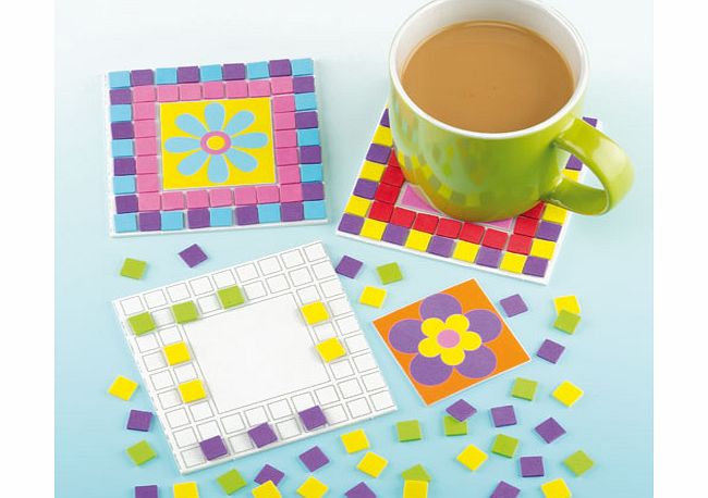 Flower Mosaic Foam Coaster Kits - Pack of 6