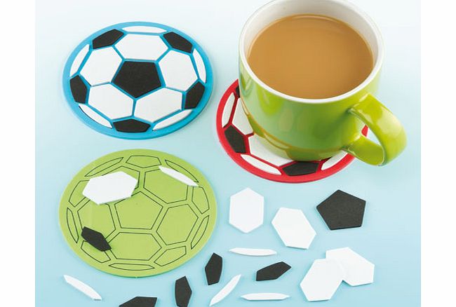 Yellow Moon Football Mosaic Coaster Kits - Pack of 6