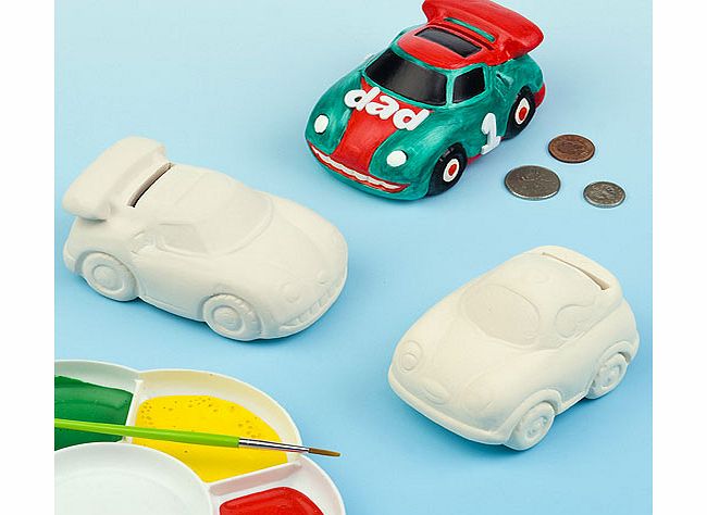 Funky Car Ceramic Coin Banks - Pack of 4