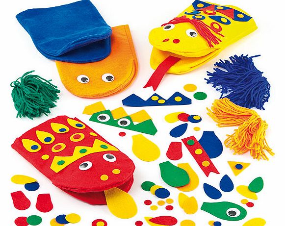 Yellow Moon Funky Felt Hand Puppet Kits - Pack of 10