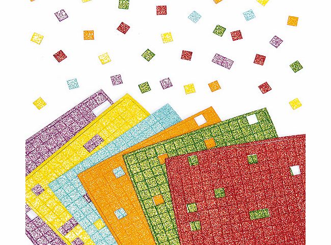 Yellow Moon Glitter Foam Self-Adhesive Mosaic Squares - Pack