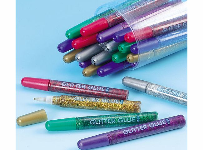 Yellow Moon Glitter Glue Pens - Tub of 24