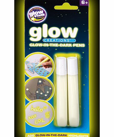 Yellow Moon Glow in the Dark Pens - Pack of 2