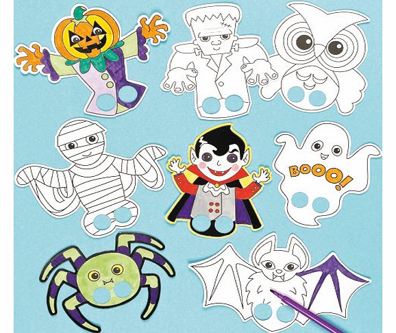 Yellow Moon Halloween Colour-in Finger Puppets - Pack of 24