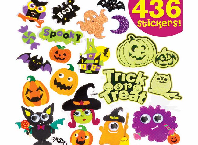 Yellow Moon Halloween Stickers Pack - Each