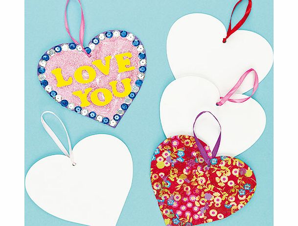 Yellow Moon Hanging Heart Card Shapes - Pack of 10