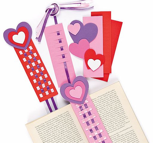 Yellow Moon Heart Weaving Ribbon Bookmark Kits - Pack of 4