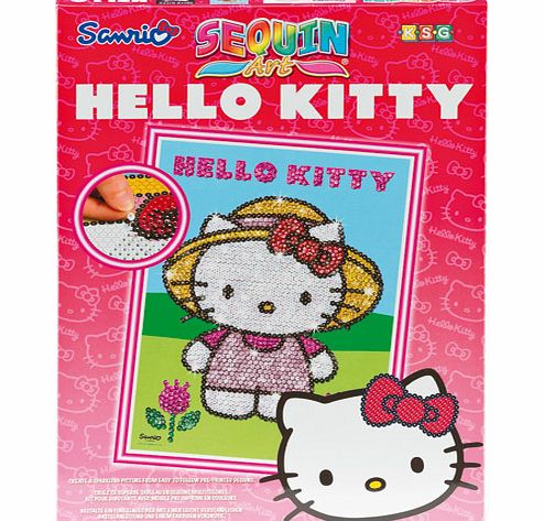 Yellow Moon Hello Kitty Junior Sequin Art - Each