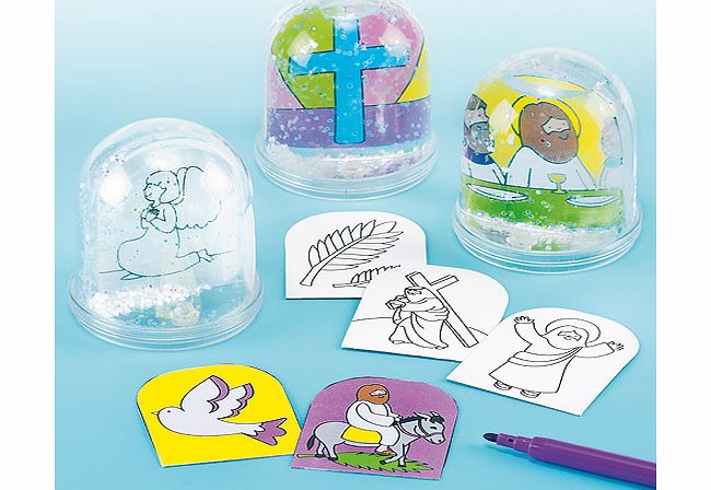 Yellow Moon Holy Week Colour-in Snow Globes - Box of 4