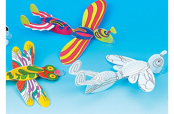 Yellow Moon Insect Colour-in Gliders - Pack of 6