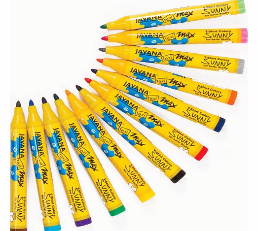 Yellow Moon Javana Fabric Marker Pens - Pack of 12