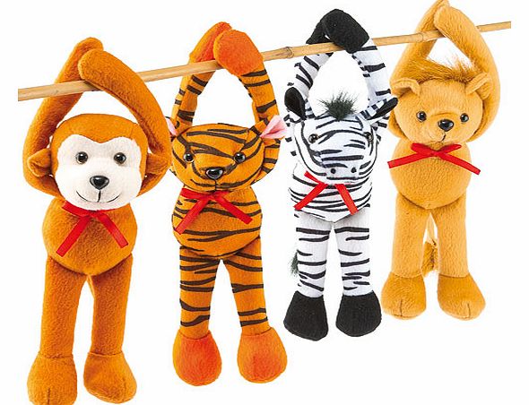 Yellow Moon Jungle Animal Plush Pals - Pack of 6