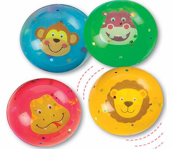 Yellow Moon Jungle Chums Glitter Jet Balls - Pack of 8