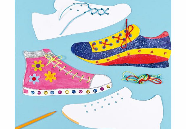 Lacing Shoe Card Shapes - Pack of 6