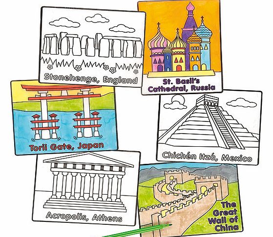 Yellow Moon Landmarks of the World Window Decorations - Pack