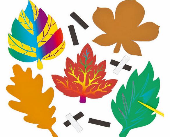 Leaf Scratch Art Magnets - Pack of 10