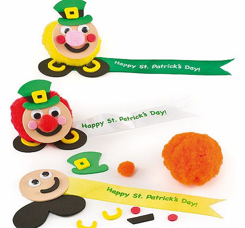 Yellow Moon Leprechaun Pom-pom Pal Kits - Pack of 9