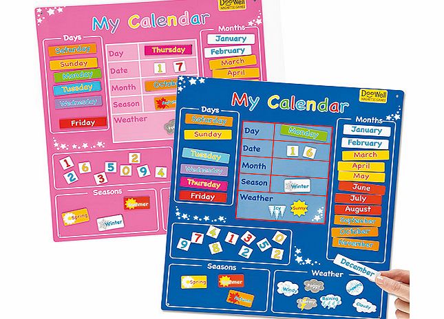 Yellow Moon Magnetic My Calendar Charts - Pink
