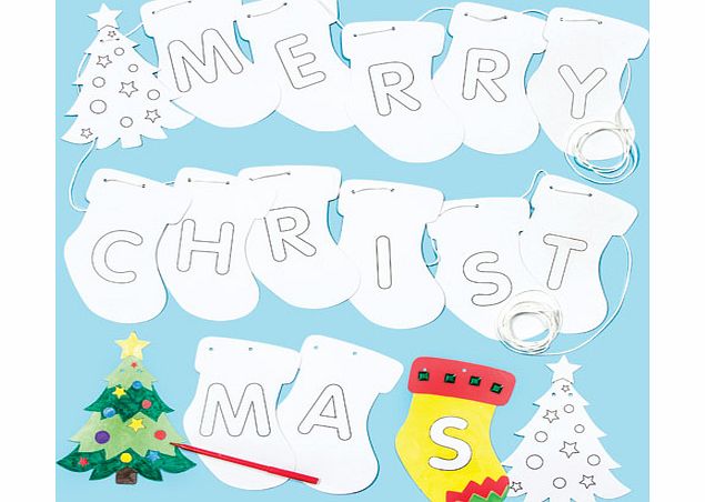 Yellow Moon Merry Christmas Bunting - Per pack