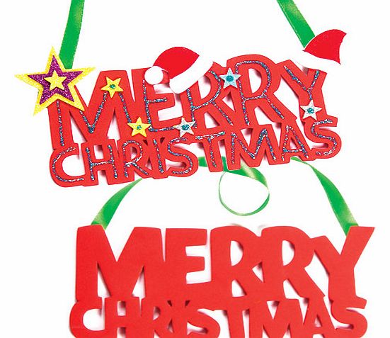 Merry Christmas Foam Decoration Blanks - Pack of 6