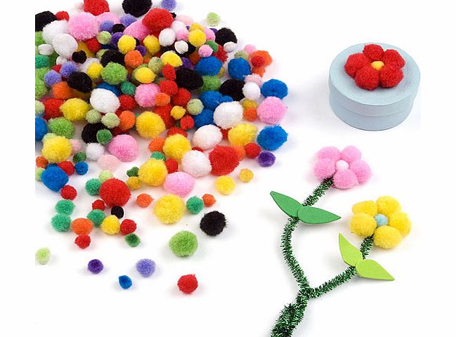Yellow Moon Mini Coloured Pom Poms - Pack of 500