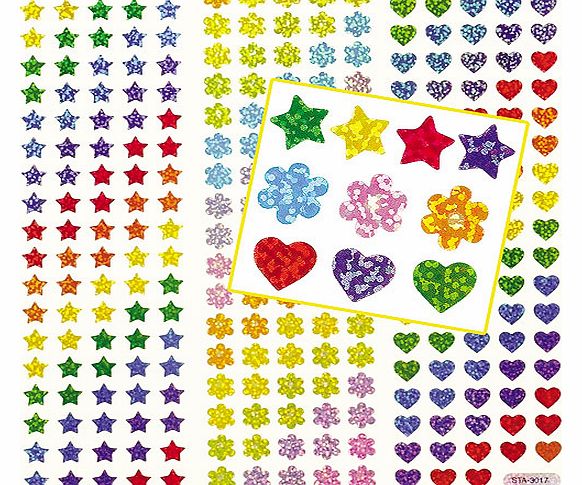 Yellow Moon Mini Holographic Stickers - Pack of 348