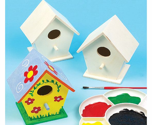 Yellow Moon Mini Wooden Birdhouses - Box of 4