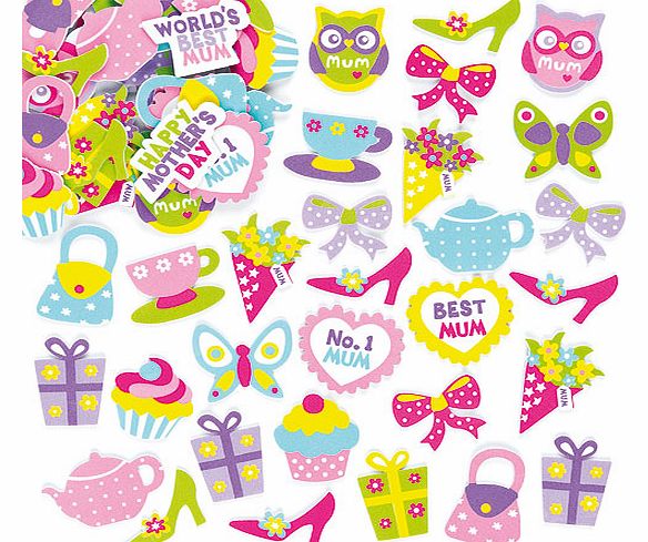 Mothers Day Foam Stickers - Pack of 96