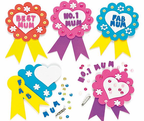 Mothers Day Rosette Badge Kits - Pack of 6