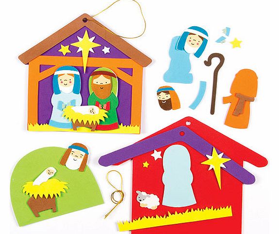 Yellow Moon Nativity 3D Decorations - Pack of 2