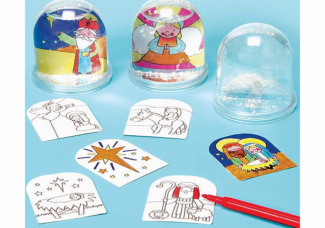 Yellow Moon Nativity Colour-in Snowstorms - Pack of 4