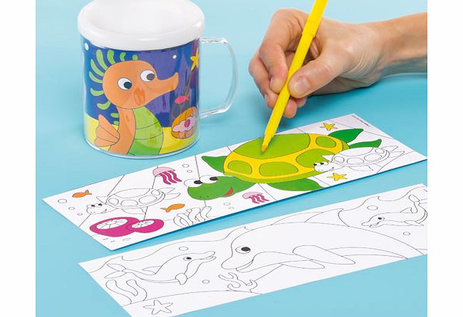 Ocean Buddies Colour-in Mugs - Pack of 4